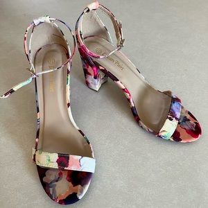 Floral Ankle Strap Heels